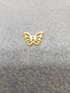 304 Stainless Steel Golden Butterfly Charm