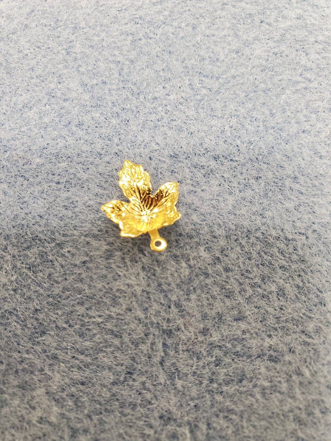 304 Stainless Steel Golden Maple Leaf Charm