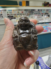Load image into Gallery viewer, Bronzite Laughing Buddha
