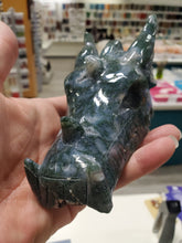 Load image into Gallery viewer, Moss Agate Dragon Skull
