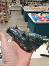 Load image into Gallery viewer, Moss Agate Dragon Skull
