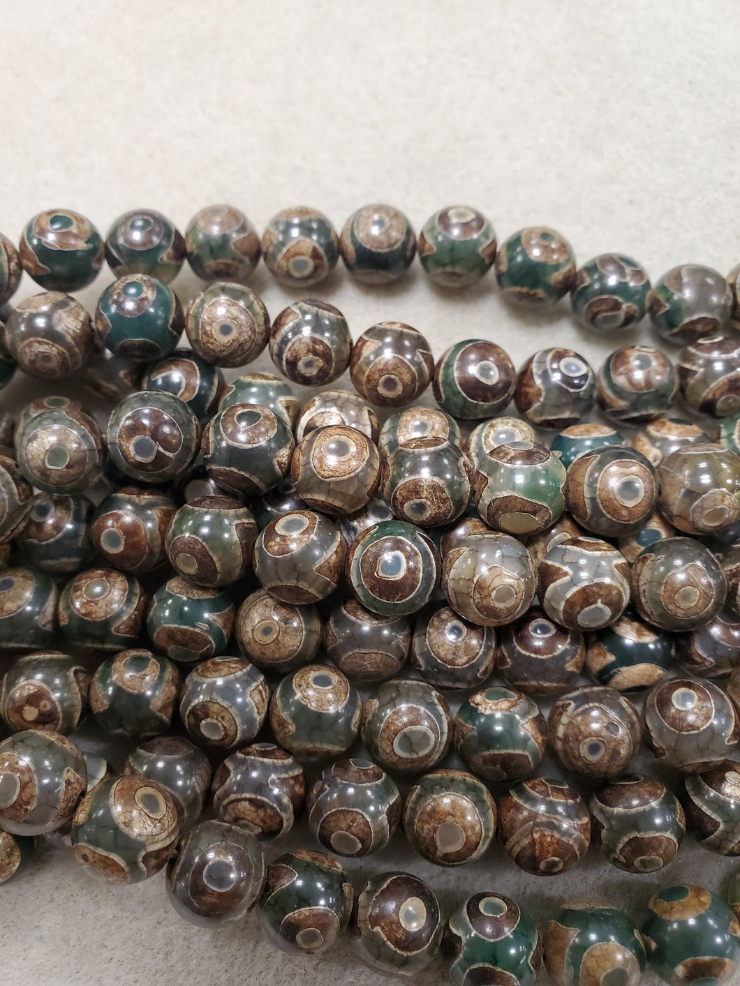 Agate dZi bead Round 10mm