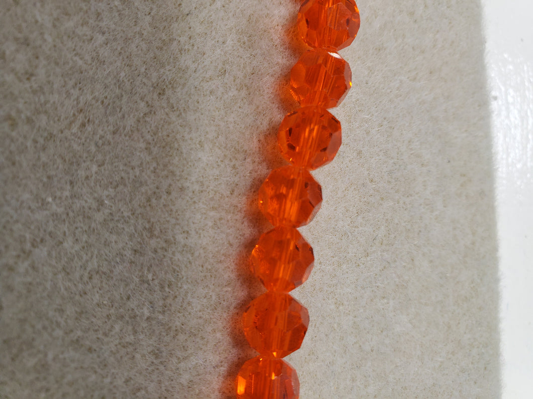 Faceted Round Glass Crystal 8mm
