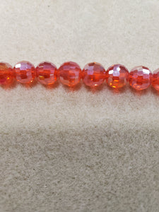 Faceted Round Glass Crystal 8mm
