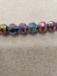 Faceted Round Glass Crystal 8mm