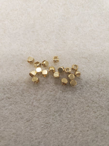 Brass Faceted Cube Spacer