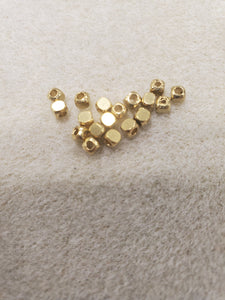 Brass Faceted Cube Spacer
