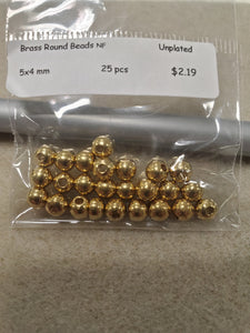 Brass Round Beads