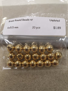 Brass Round Beads