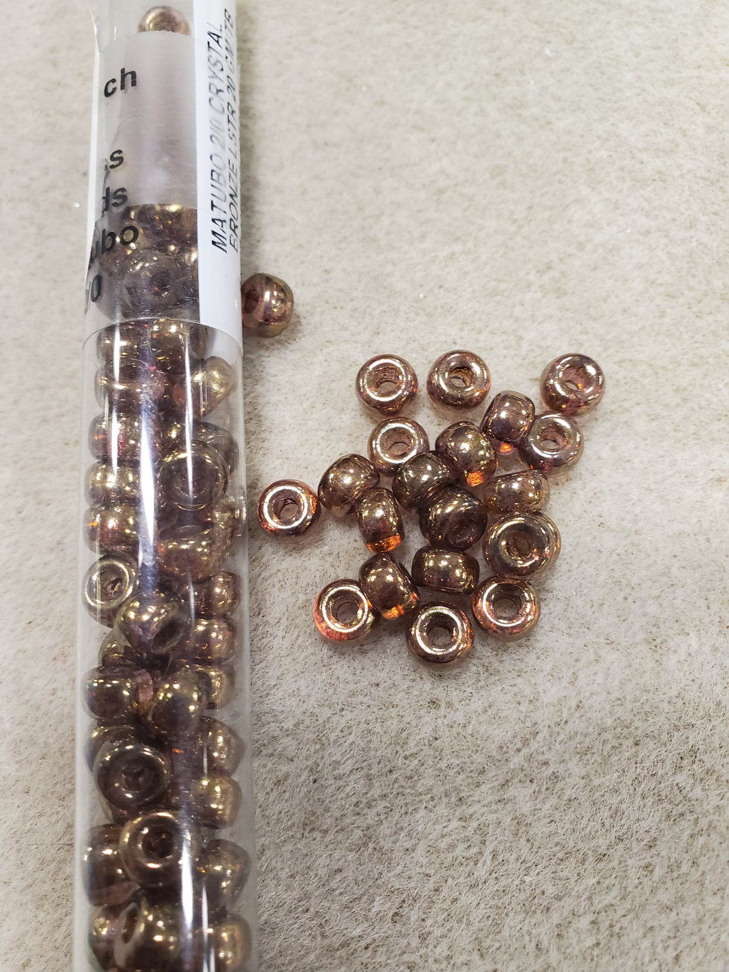 2/0 SEED BEAD MATUBO CRYSTAL BRONZE LUSTER