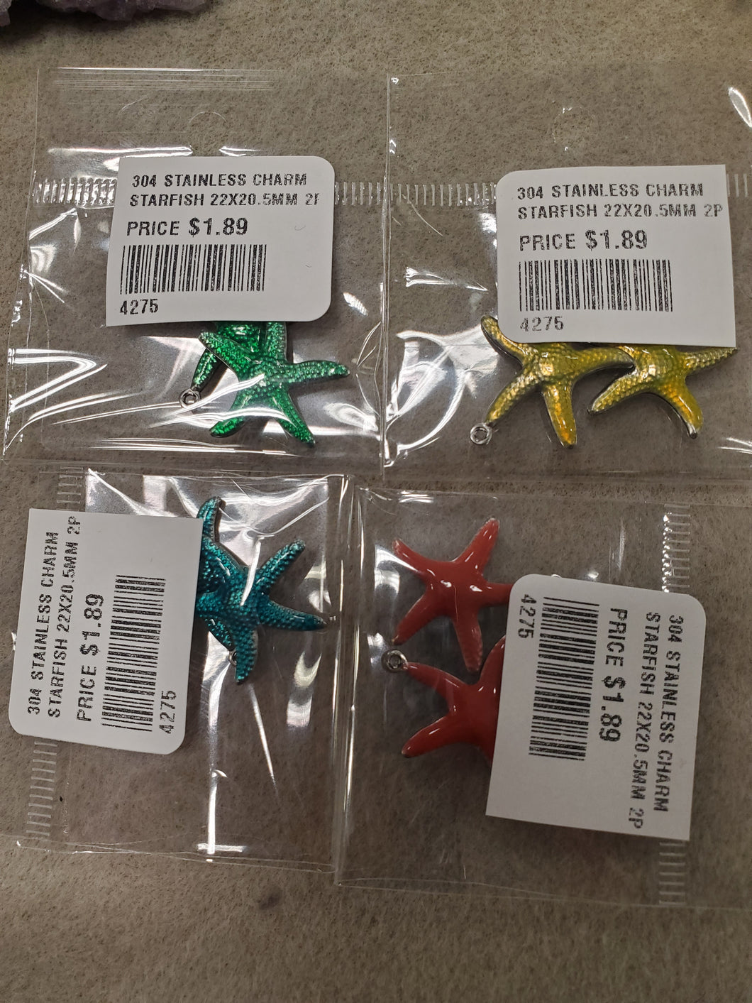 304 STAINLESS CHARM STARFISH