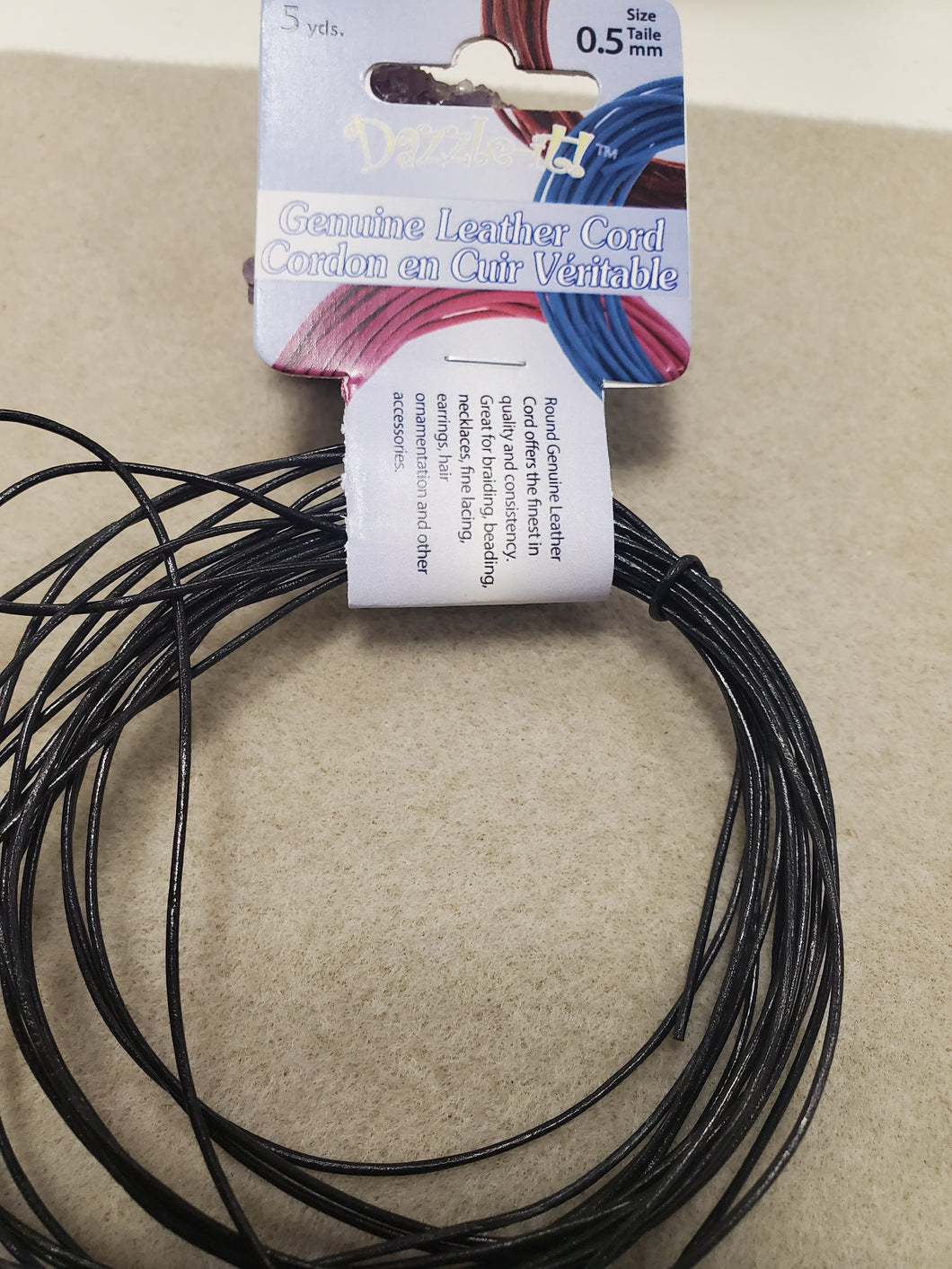 LEATHER CORD BLACK