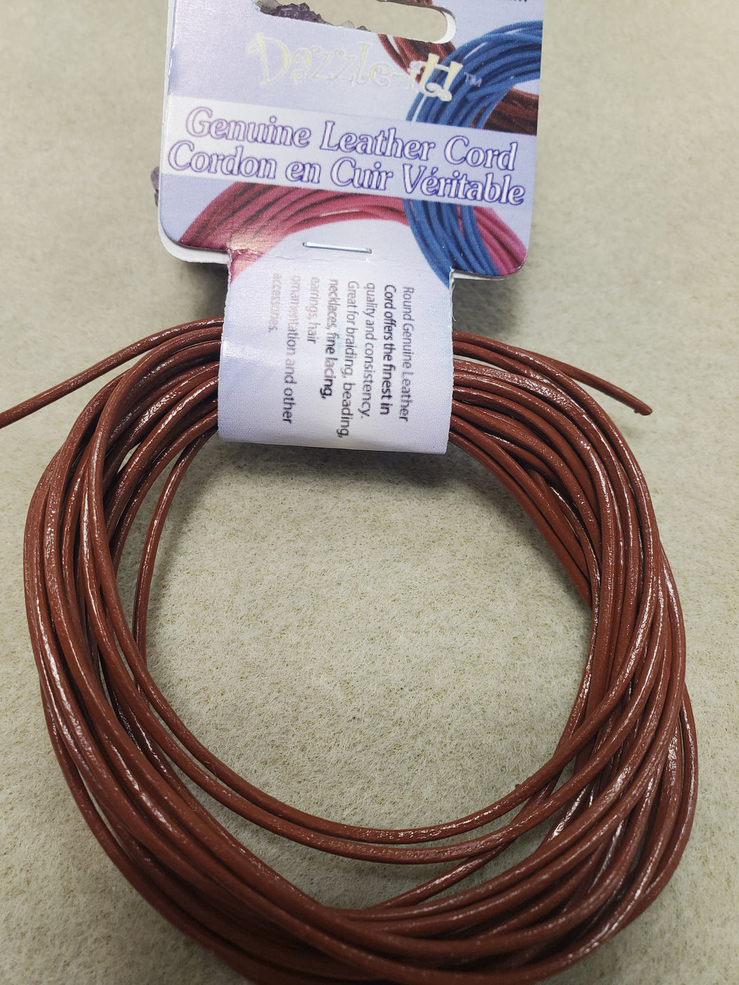 LEATHER CORD EARTHY RED