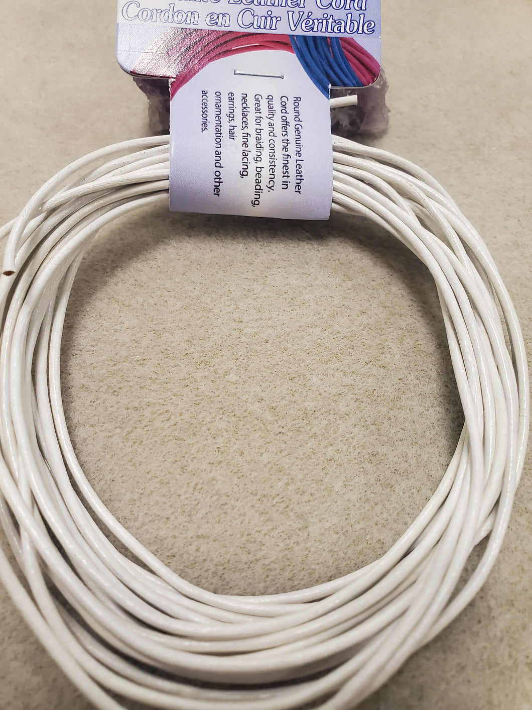 LEATHER CORD WHITE