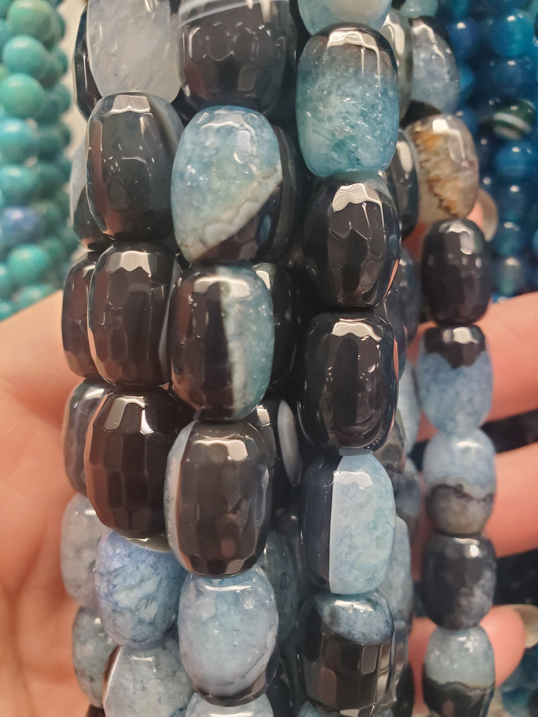 AGATE BARREL BLUE/BLACK
