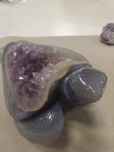 Load image into Gallery viewer, AGATE AMETHYST TURTLE CARVING
