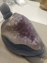 Load image into Gallery viewer, AGATE AMETHYST TURTLE CARVING
