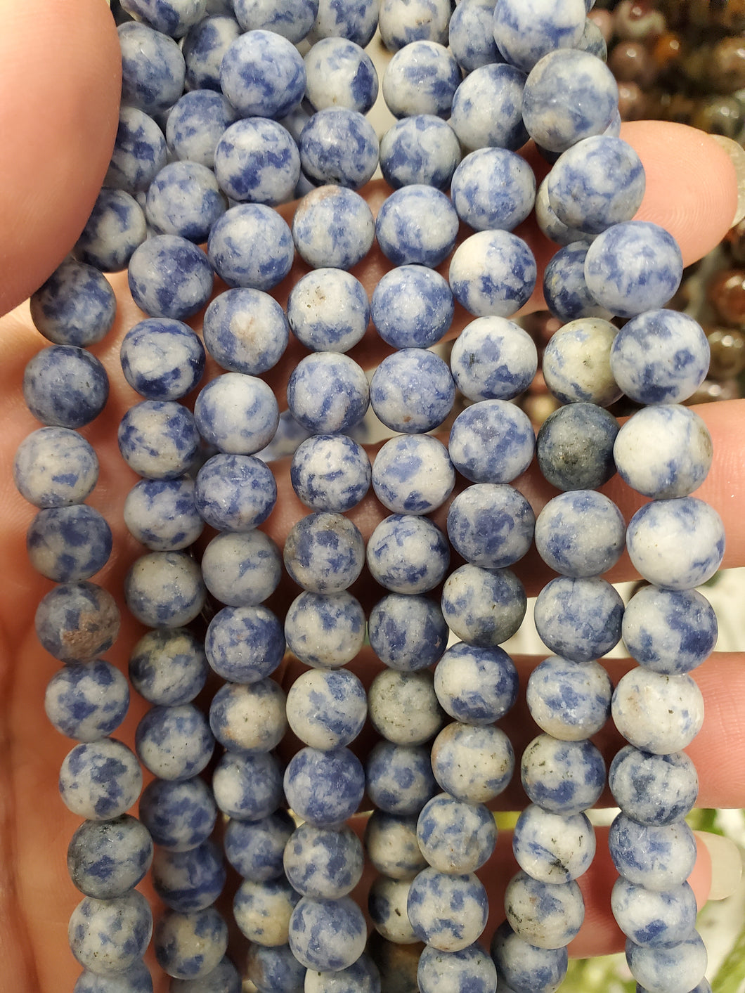BLUE SPOT JASPER MATTE 8MM