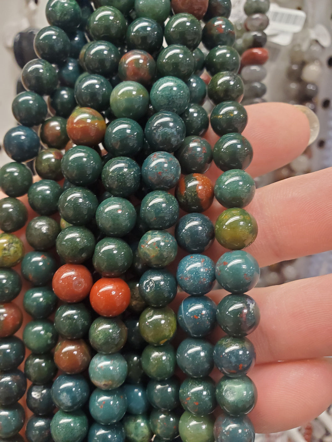 BLOODSTONE BEADS 8MM