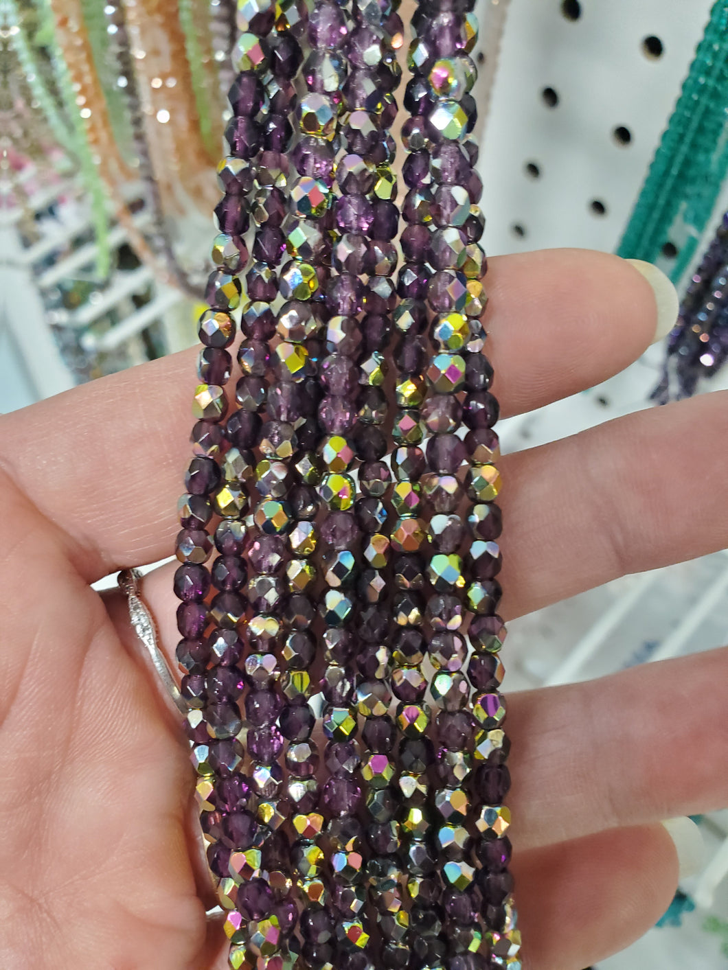 FIRE POLISHED CRYSTAL TR AMETHYST VITRAIL