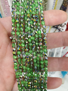 FIRE POLISHED CRYSTAL TR LT GREEN VITRAIL