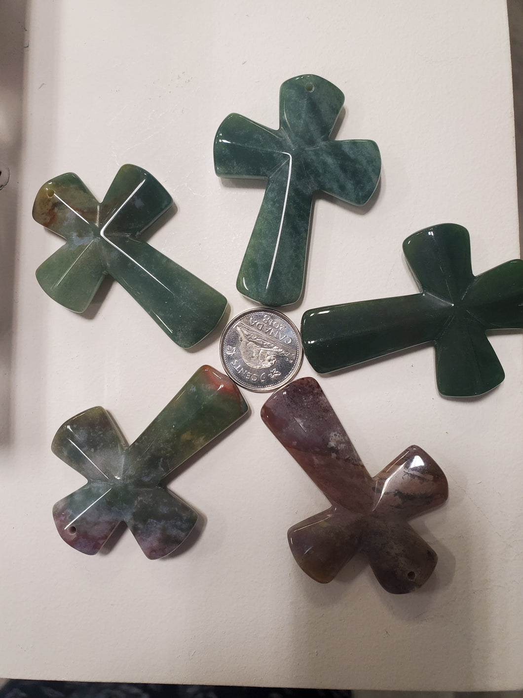 INDIAN AGATE PENDANT CROSS