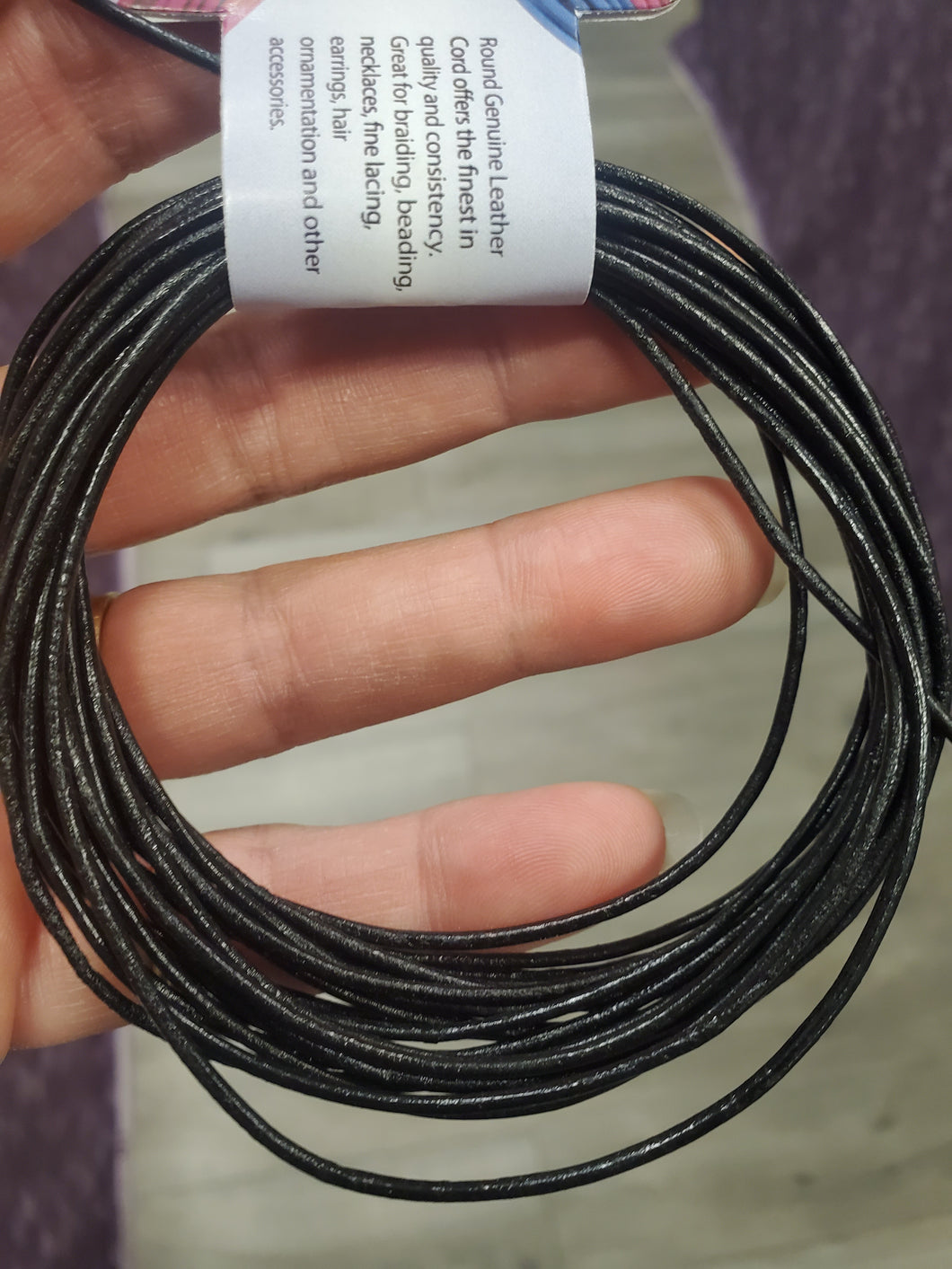 LEATHER CORD BLACK
