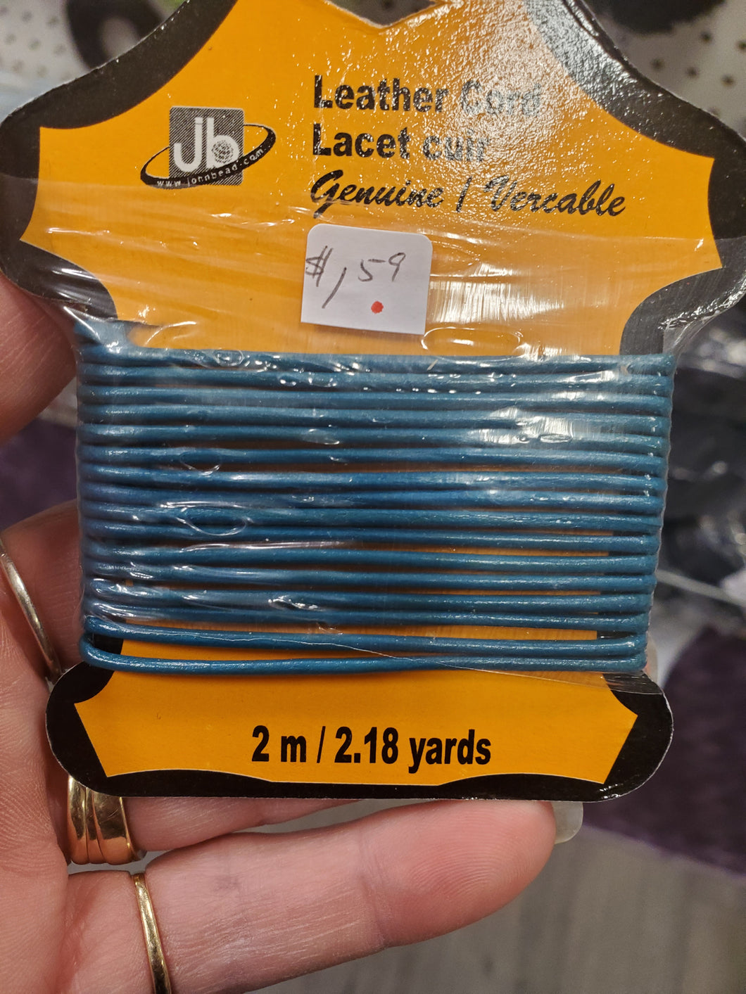 LEATHER CORD IRIS BLUE