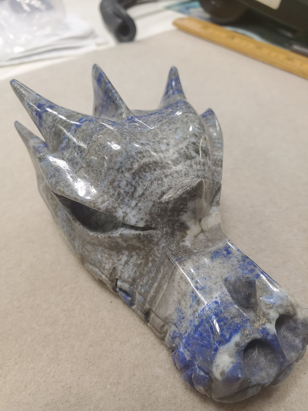 LAPIS LAZULI DRAGON SKULL