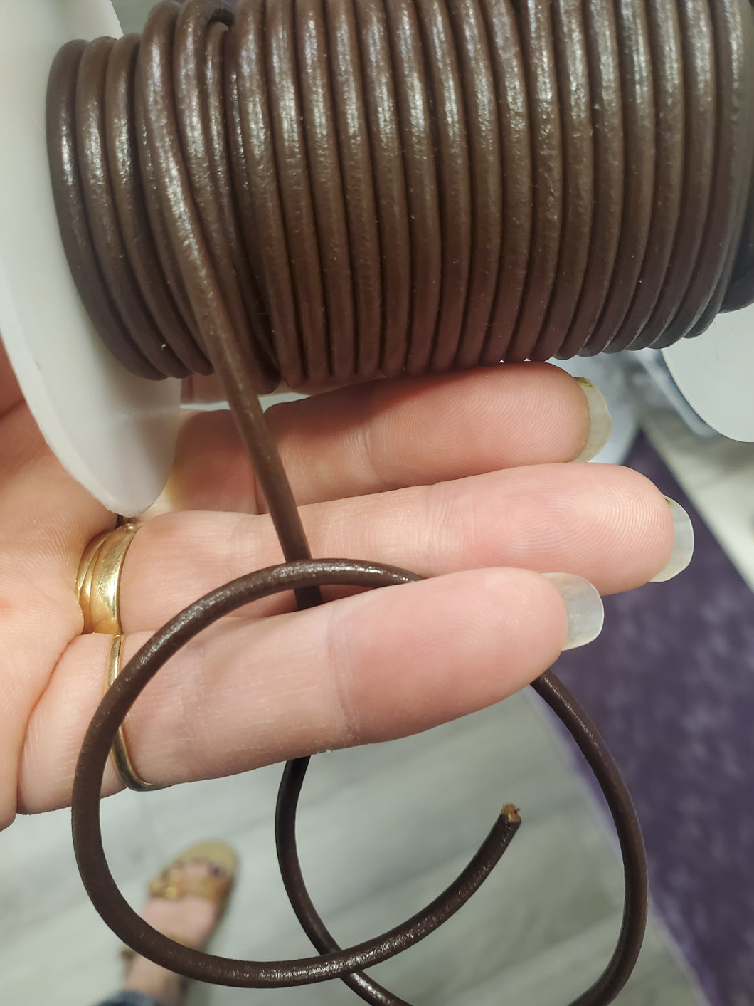 LEATHER CORD BROWN