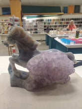 Load image into Gallery viewer, MOSS AGATE AMETHYST HORSE
