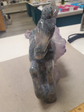 Load image into Gallery viewer, MOSS AGATE AMETHYST HORSE
