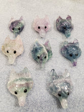 Load image into Gallery viewer, FLUORITE WOLF PENDANT

