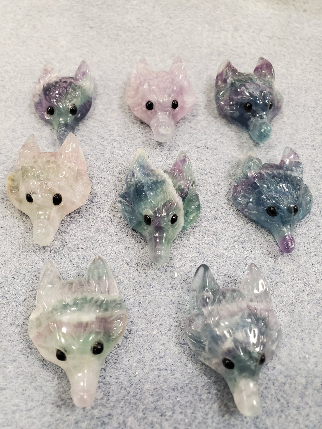 FLUORITE WOLF PENDANT