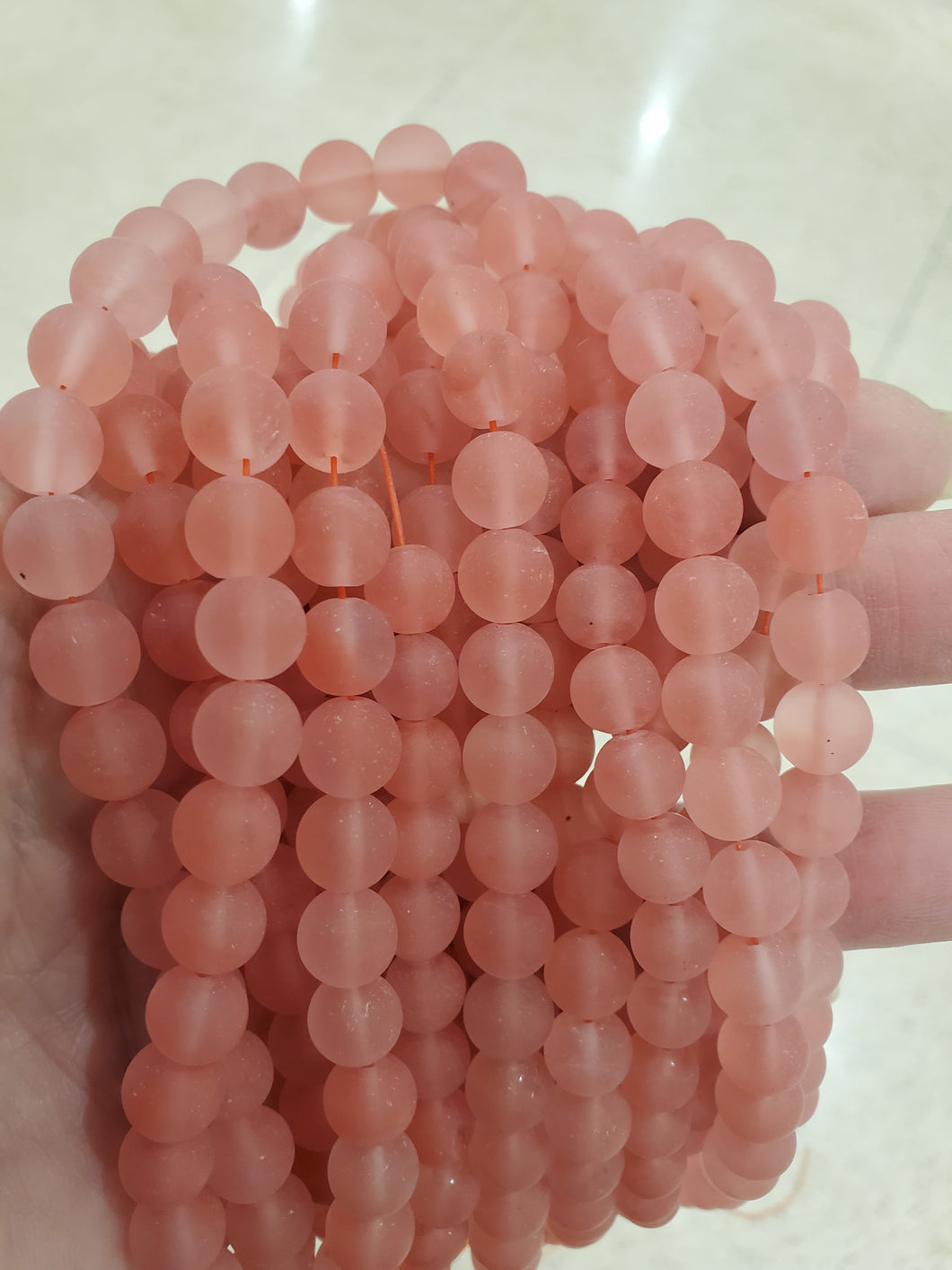 CHERRY QUARTZ FROSTED 8MM