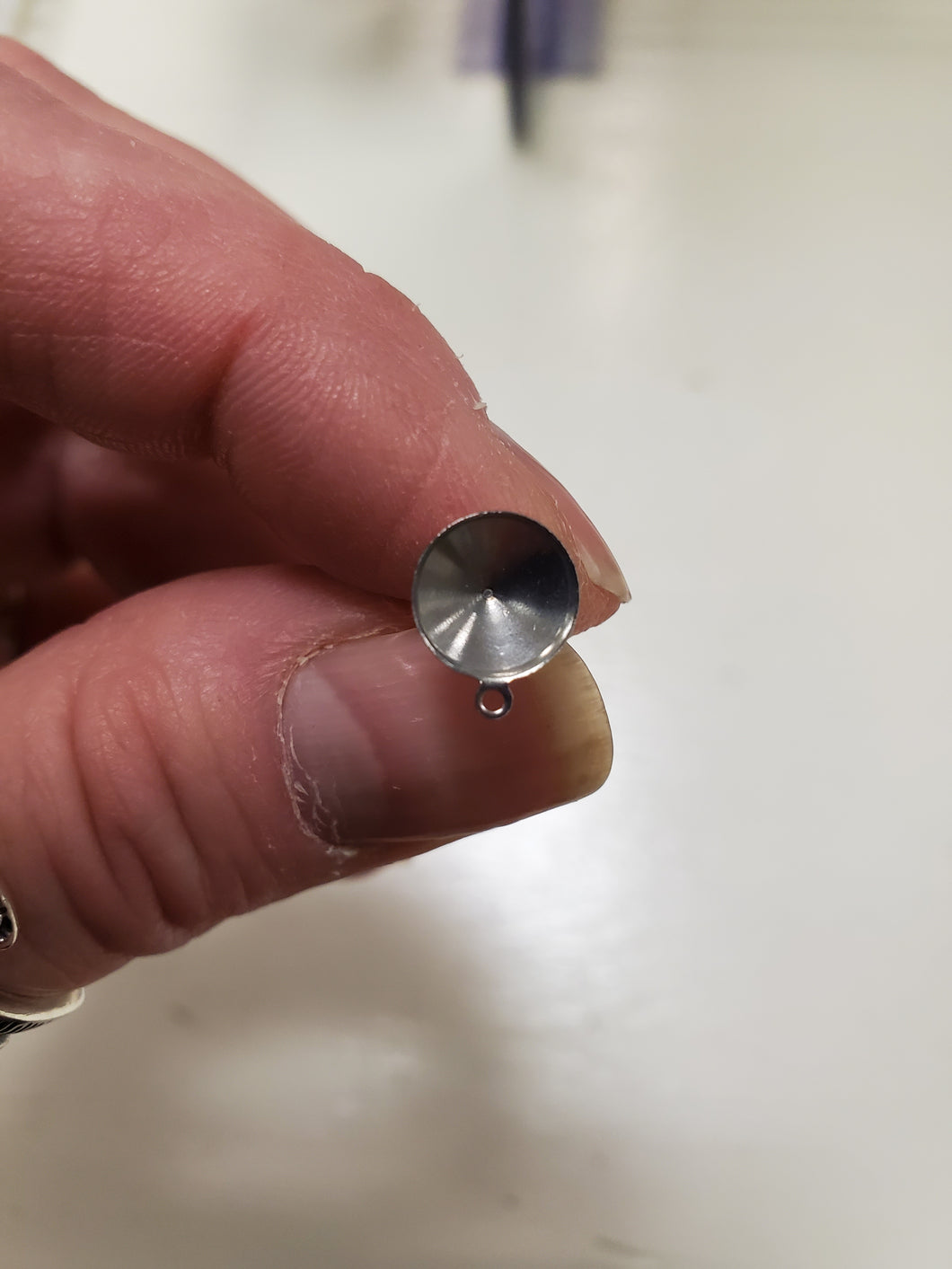 304 STAINLESS EAR STUD /W LOOP