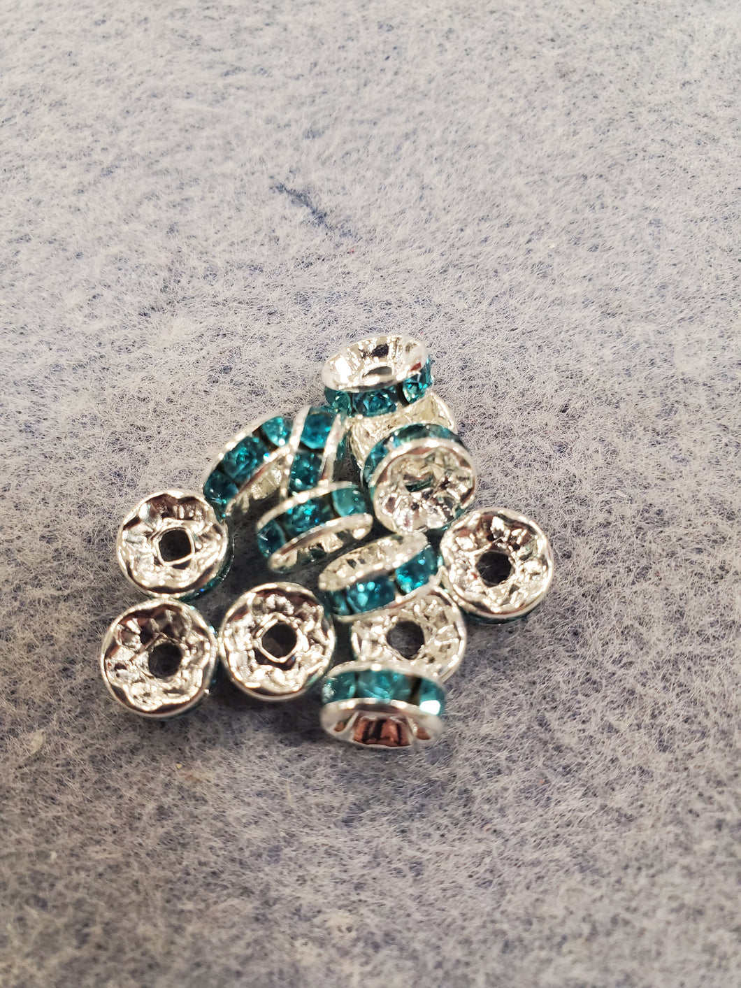 RHINESTONE SPACER AQUAMARINE