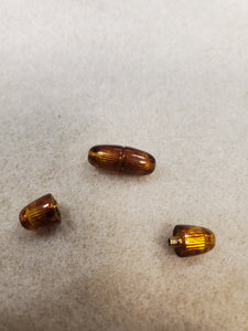 BRASS/RESIN SCREW CLASP 17.5X7MM DK AMBER