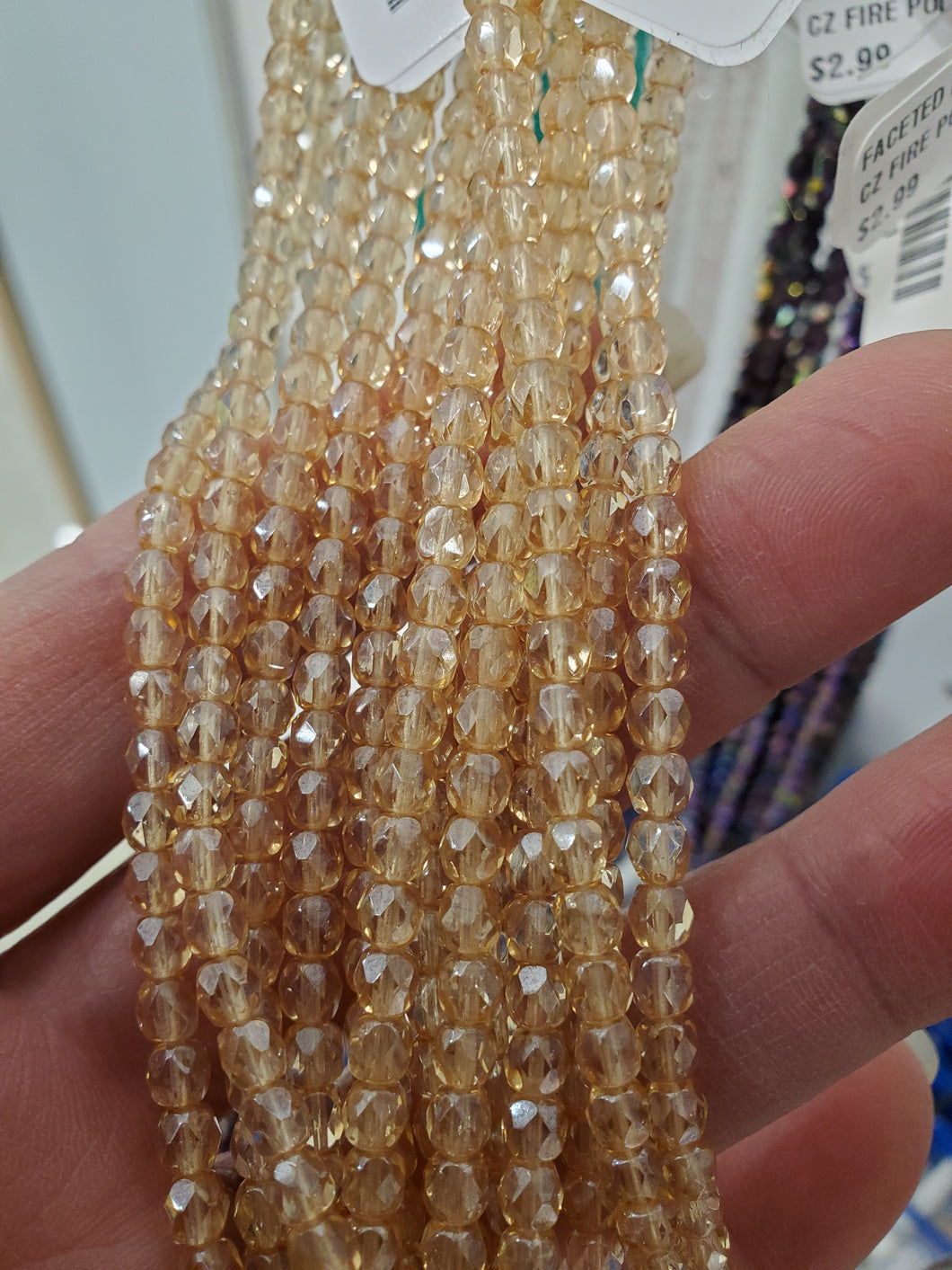 CZECH FIRE POLISHED CRYSTAL 4MM