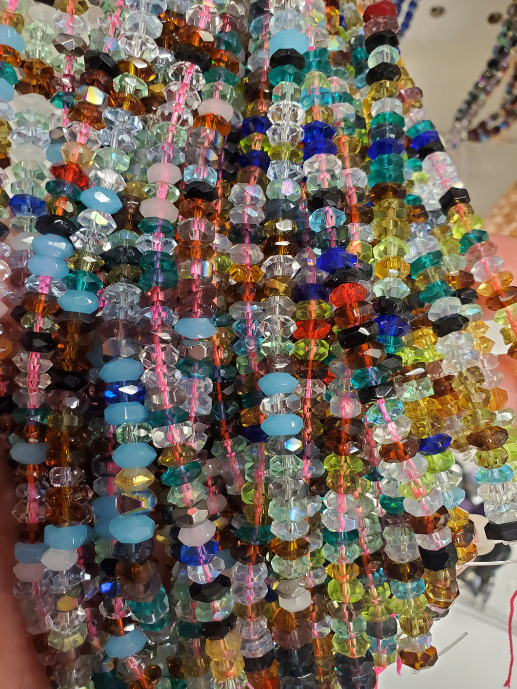 GLASS RONDELLE FACETED