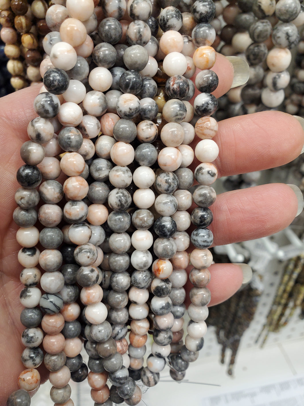 PINK ZEBRA JASPER 6mm