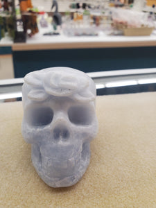 BLUE CALCITE SKULL