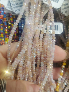 GLASS RONDELLE FACETED 2MM