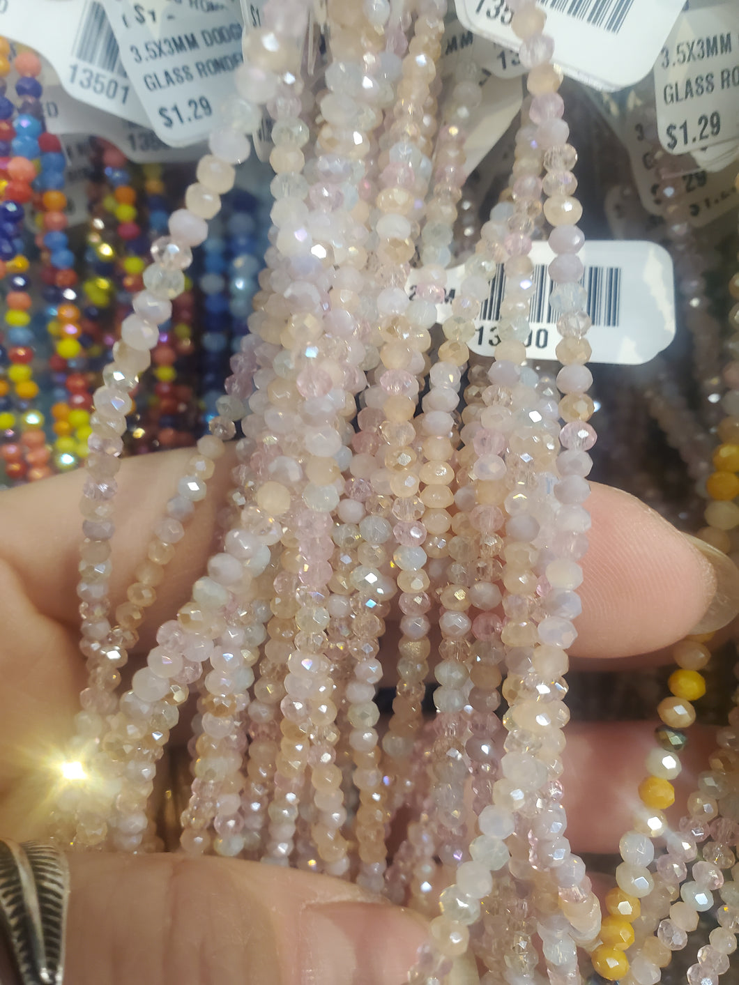 GLASS RONDELLE FACETED 2MM