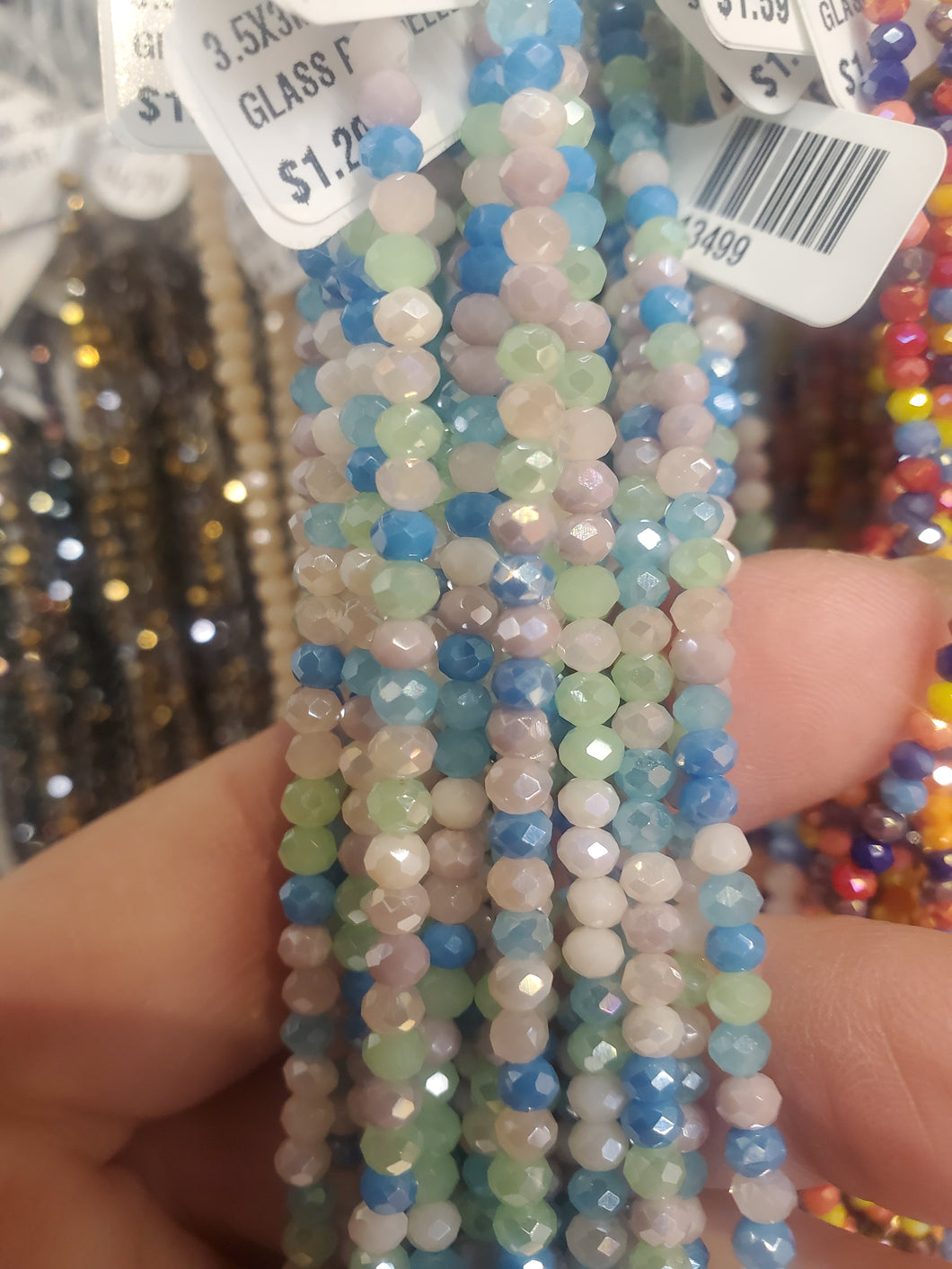 GLASS RONDELLE FACETED 3.5X3MM