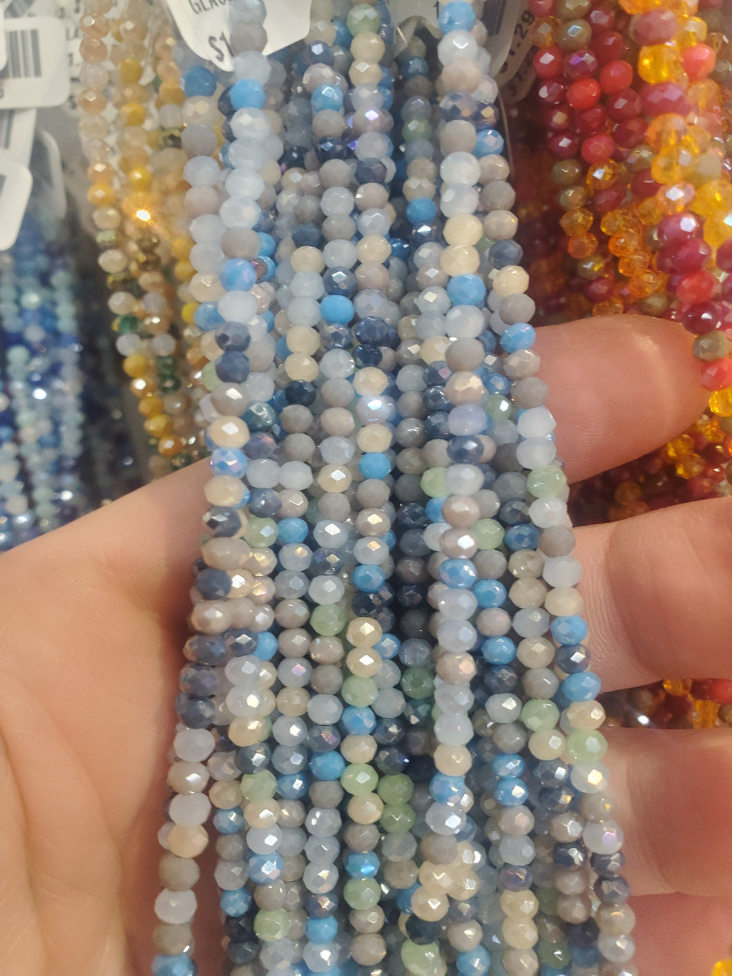 GLASS RONDELLE FACETED 3.5X3MM