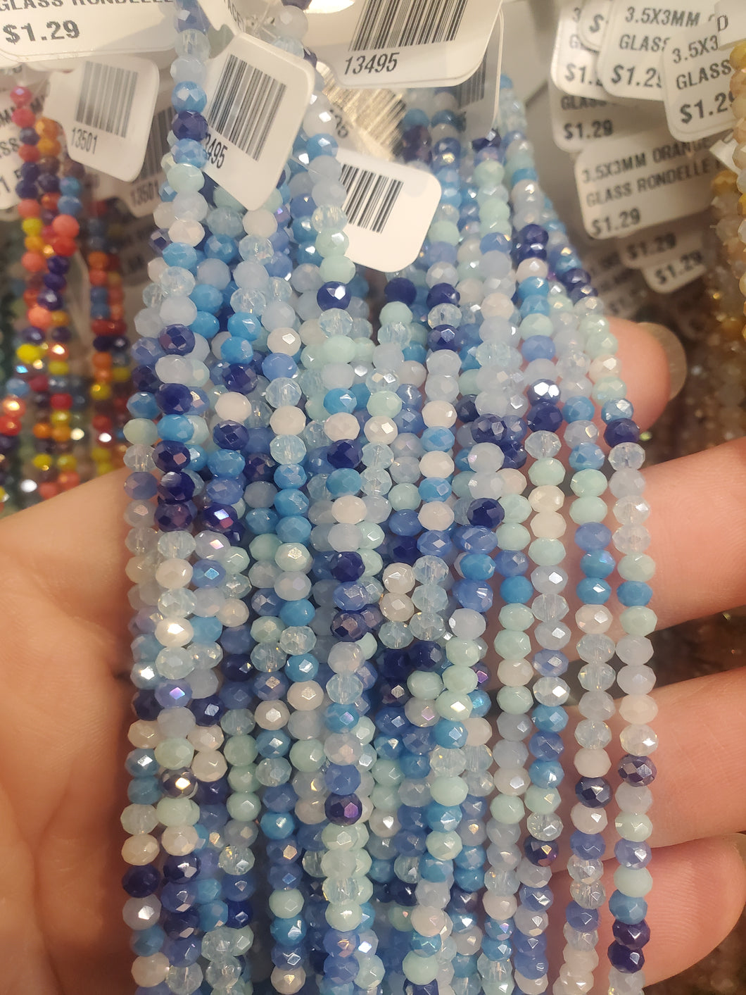 GLASS RONDELLE FACETED 3.5X3MM