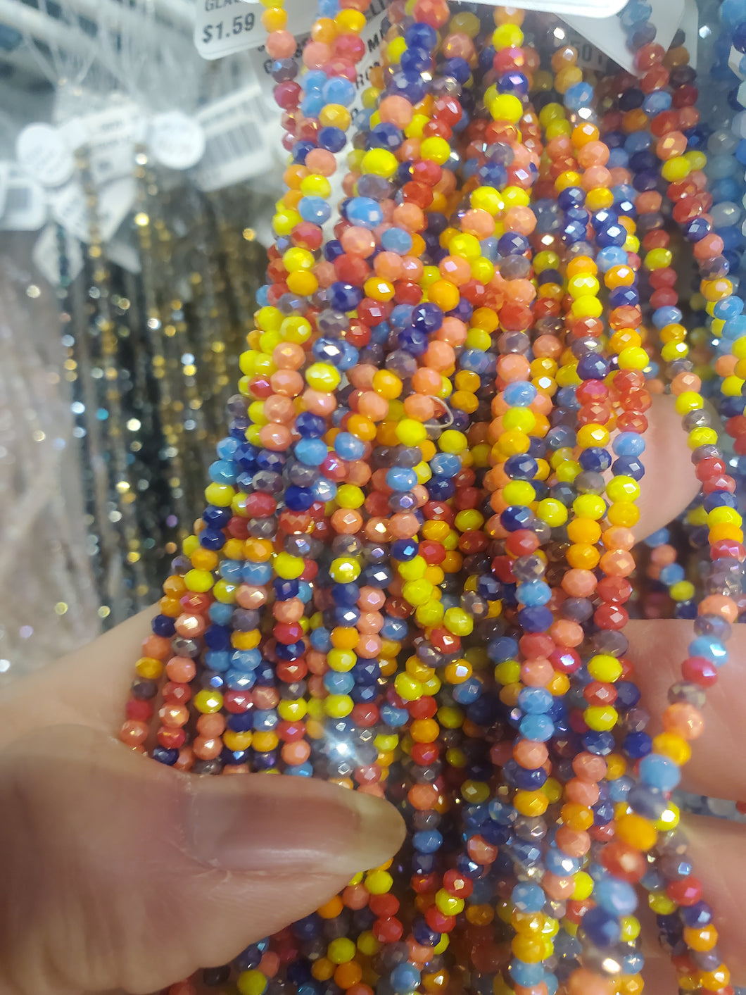 GLASS RONDELLE FACETED 3X2.5MM