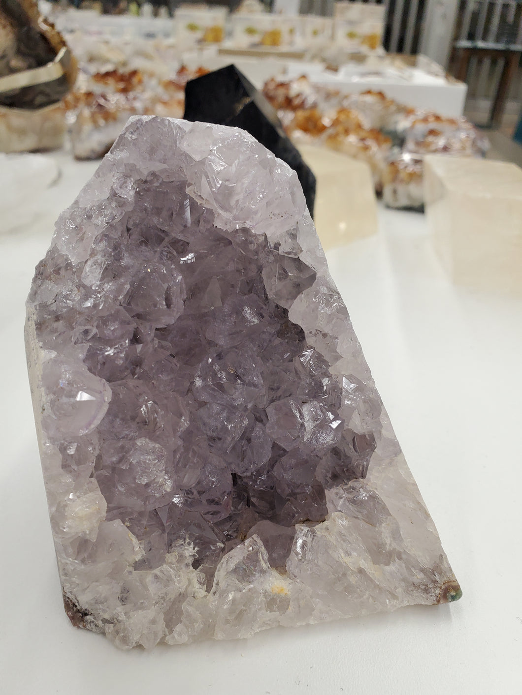 AMETHYST DRUZY /W CUT BASE