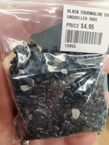 BLACK TOURMALINE CHIPS UNDRILLED